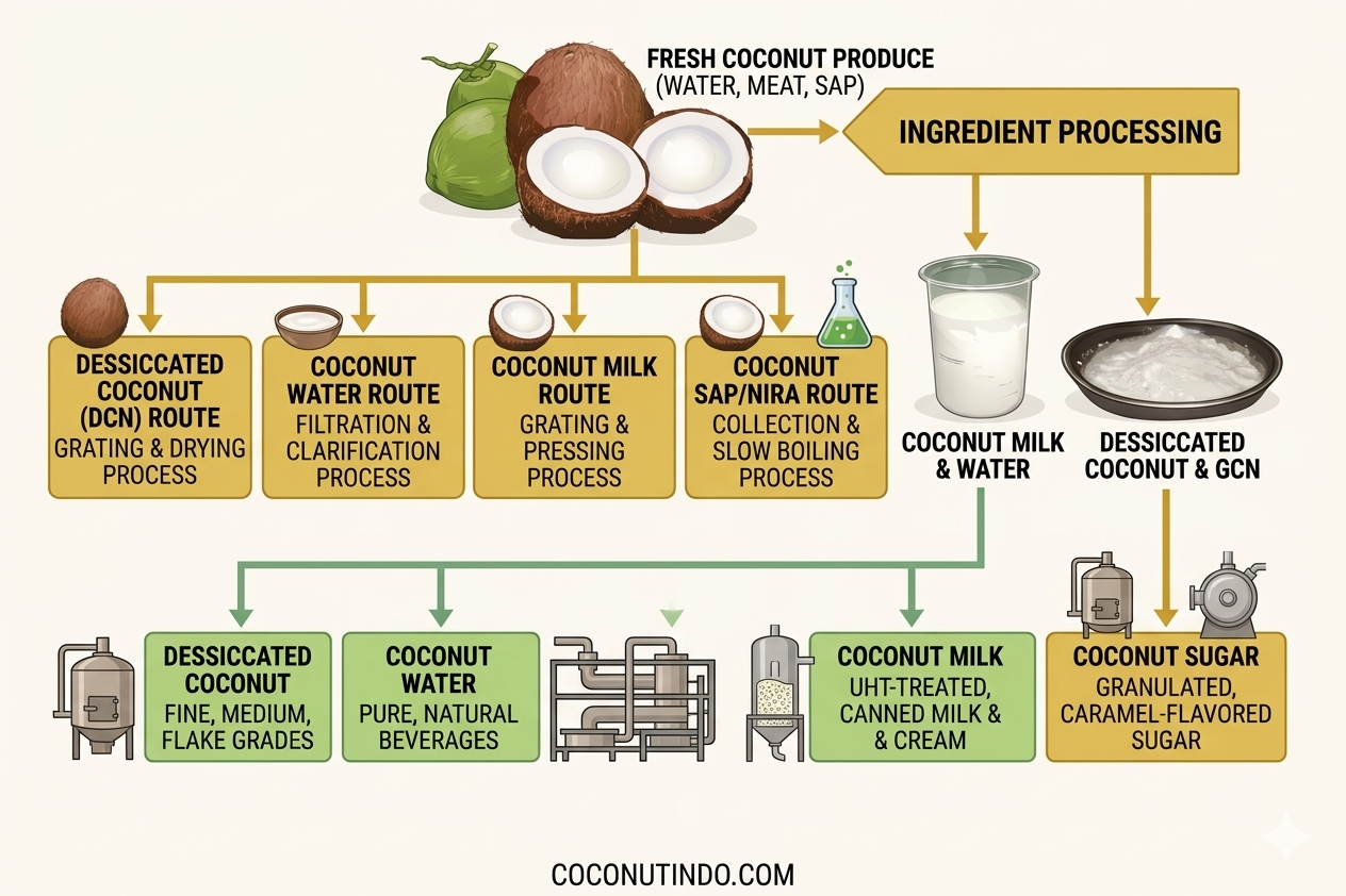 Coconut Ingredients Production Flowchart