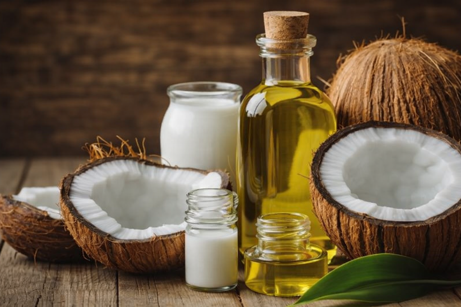 Virgin coconut oil with fresh coconut